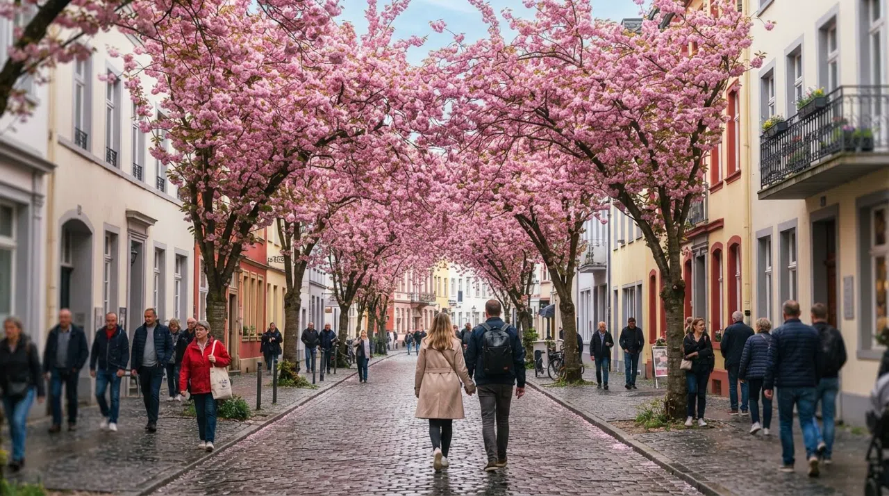 Altstadt, Bonn: calles de cerezos en flor, pubs en sótanos y una cuadrícula bohemia tranquila